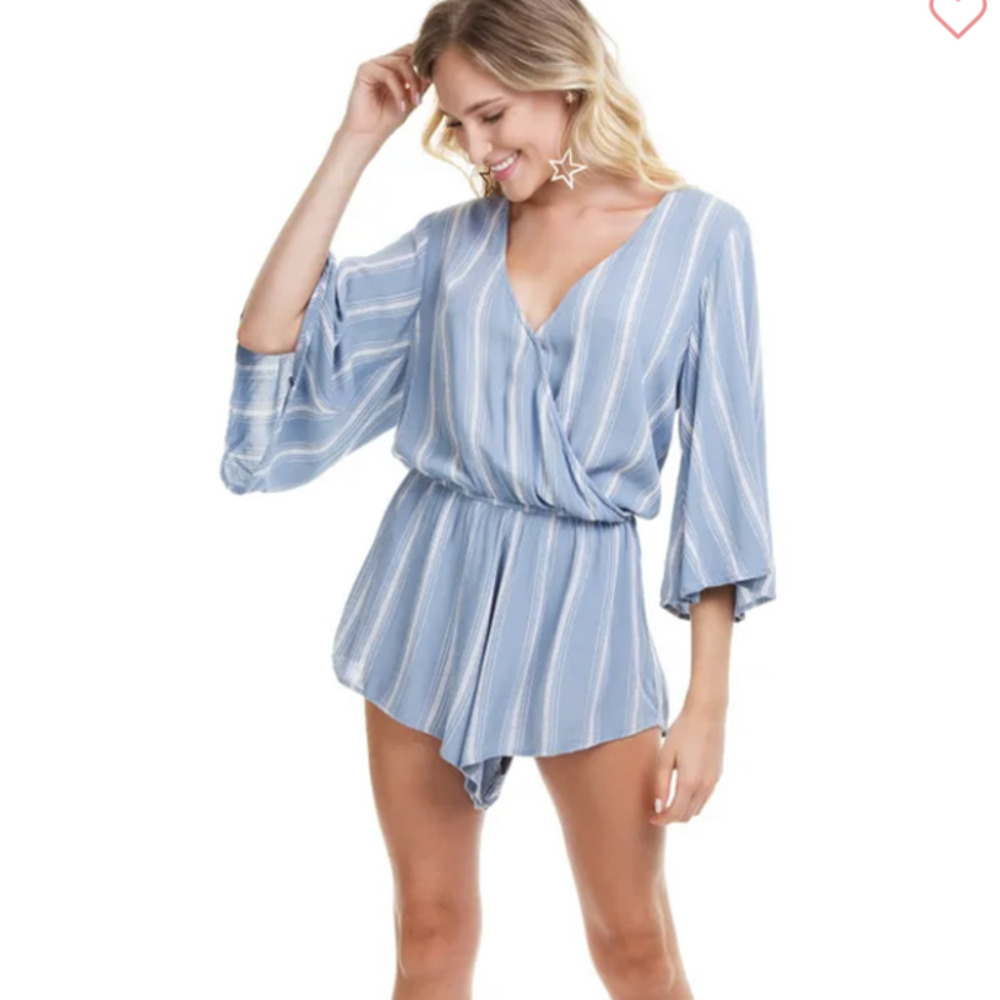 Blue Life romper size small wild and free striped summer outfit cover up